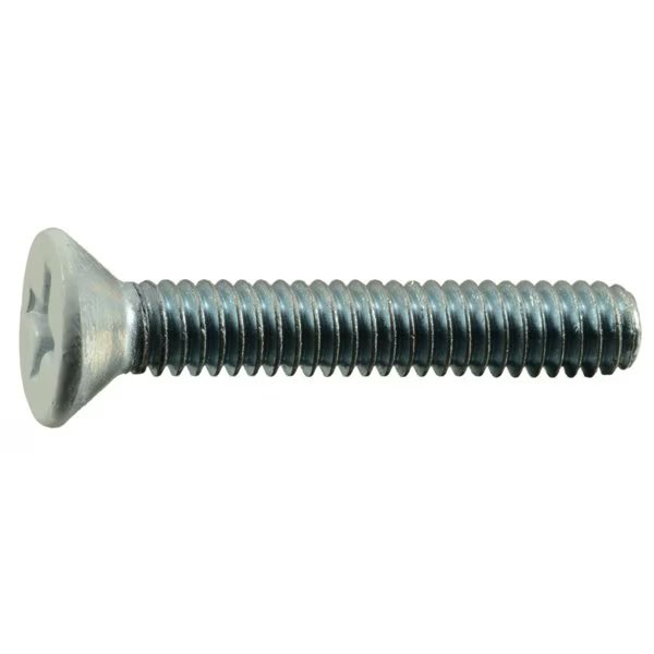 #8-32 x 1 in Phillips Flat Machine Screw, Zinc Plated Steel, 20 PK, Midwest Fastener, Mfr#: 37508